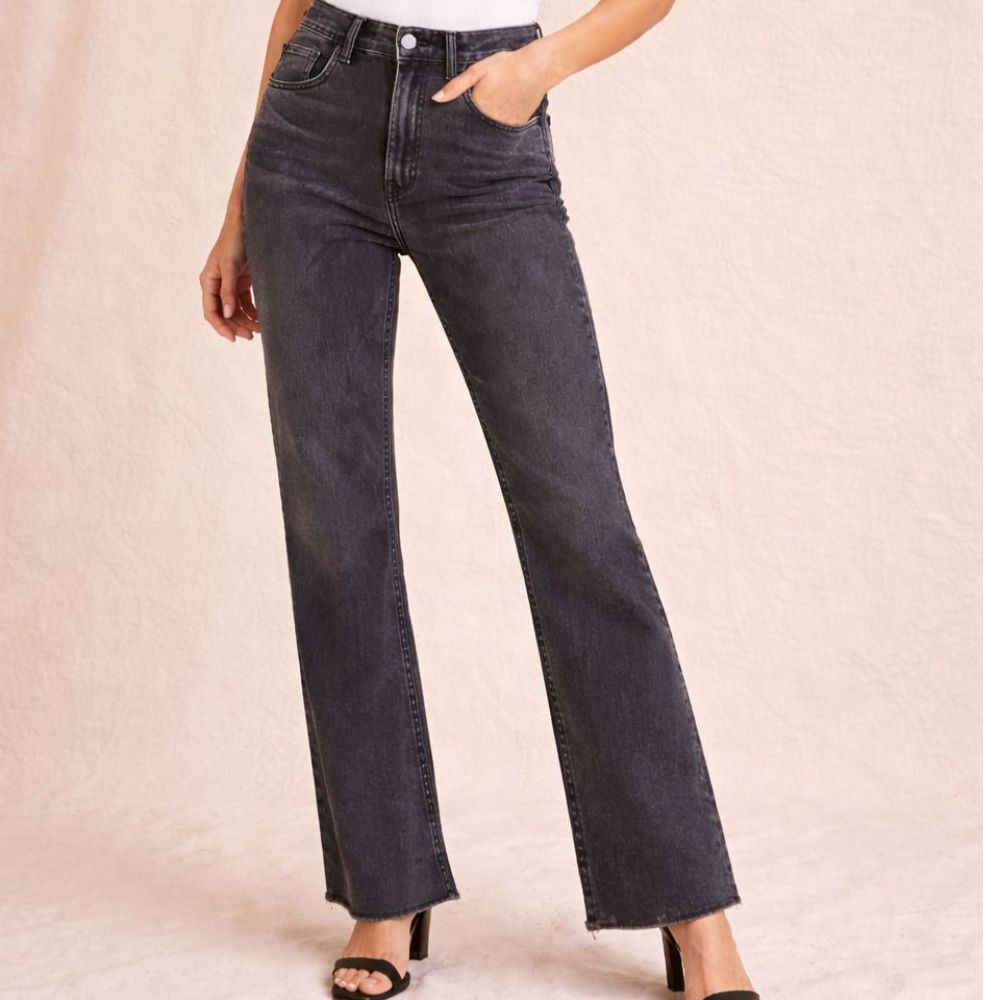 Everlane Size 27 Black High Rise Jeans Raw Hem Regular 27x31